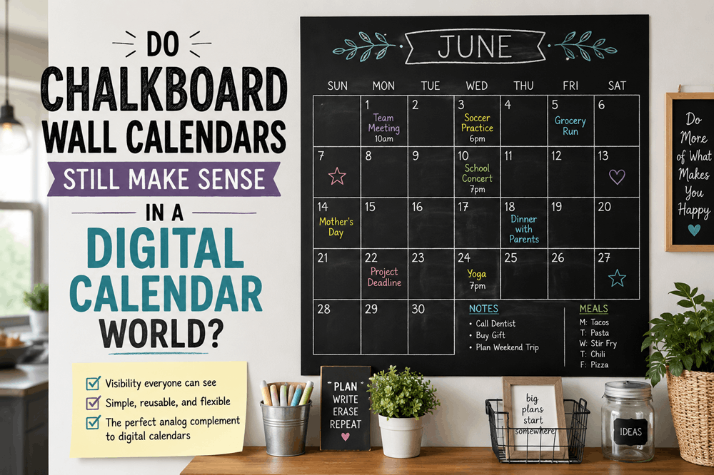 Do chalkboard wall calendars still make sense in a digital calendar world