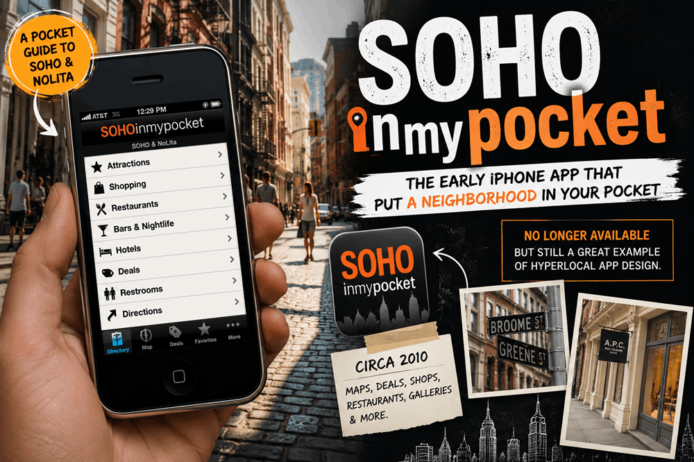 Sohoinmypocket was a dead app with a smart city guide idea