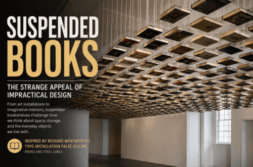 Suspended bookshelf