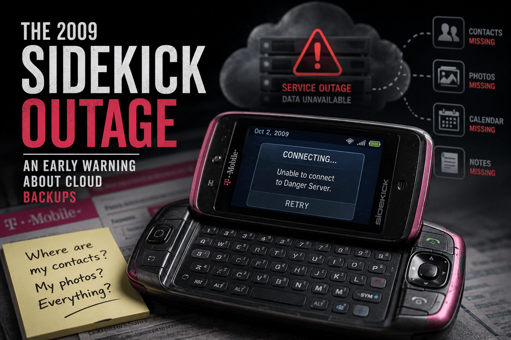 The 2009 sidekick outage was an early warning about cloud backups